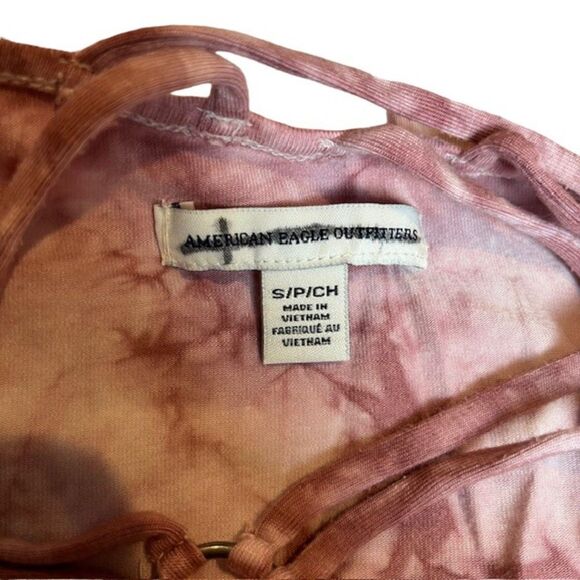 American Eagle Outfitters Strappy Tank Dress Pink White Marble S - Picture 5 of 10